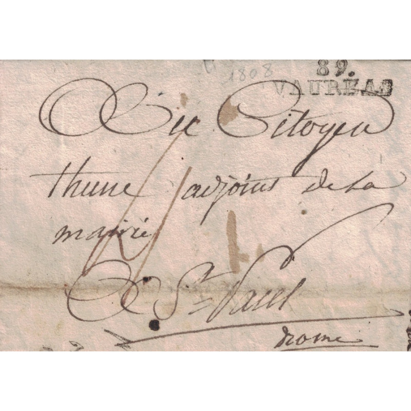 VAUCLUSE - 89 / VAUREAS (VALREAS) - LETTRE DU 16 THERMIDOR AN 8 (5 JUILLET 1800). VAUCLUSE - 89 / VAUREAS (VALREAS) - LETTRE DU 16 THERMIDOR AN 8 (5 JUILLET 1800).