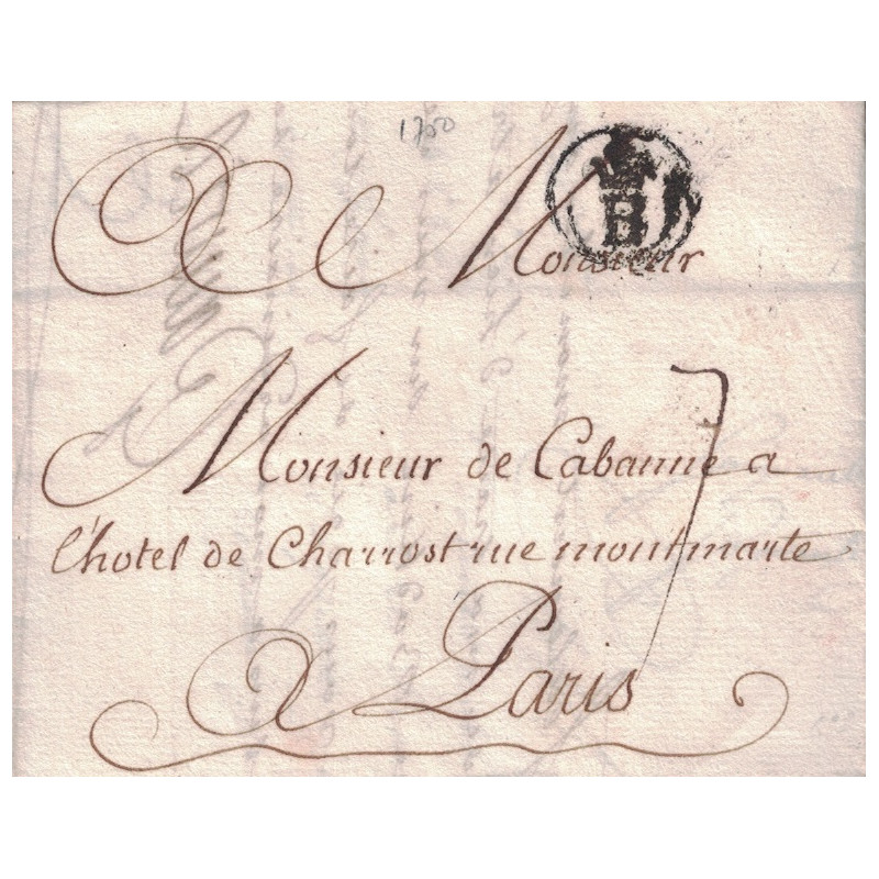GIRONDE - BORDEAUX - B DANS UN CERCLE ORNE D'UN LYS - PETITE POSTE - LENAIN N°6.