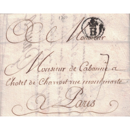 GIRONDE - BORDEAUX - B DANS UN CERCLE ORNE D'UN LYS - PETITE POSTE - LENAIN N°6.