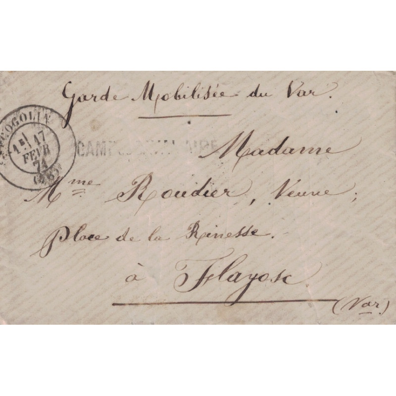 VAR - GUERRE 1870 - CAMP DE CAVALAIRE - COGOLIN TYPE 17 - LE 17 FEVRIER 1871 - RARE. VAR - GUERRE 1870 - CAMP DE CAVALAIRE - COGOLIN TYPE 17 - LE 17 FEVRIER 1871 - RARE.