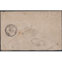 INDOCHINE - AIGLE 20c N°4 + EMPIRE 5c N°8 OBLITERATION LOSANGE CCH - LETTRE POUR LA FRANCE DU 24-01-1873.