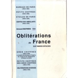 OBLITERATION DE FRANCE SUR TIMBRES DETACHES - ARMAND MATHIEU -1994.