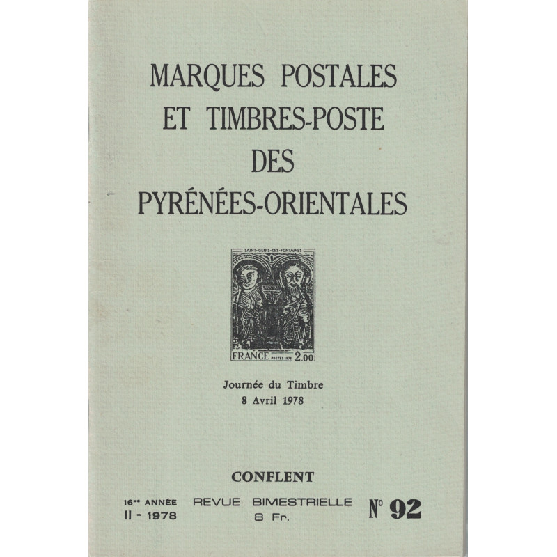 PYRENEES ORIENTALES - MARQUES POSTALES ET TIMBRES-POSTE DES PYRENEES-ORIENTALES - 1978.