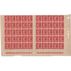 No0134 - 10c SEMEUSE - NEUF** - BLOC DE 50 INTERPANNEAU - COTE 225€