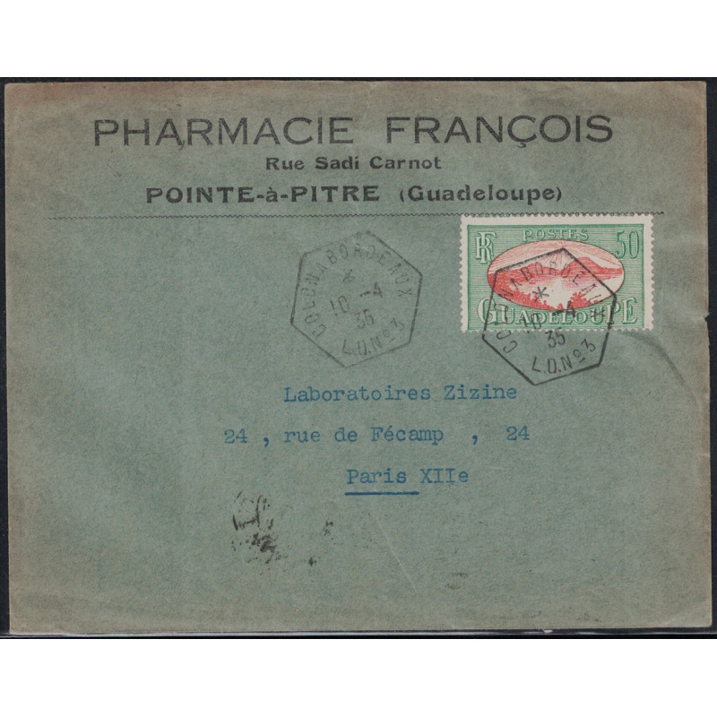 GUADELOUPE - COLON A BORDEAUX L.D.N°3 - 10-4-1935 - LETTRE POUR LA FRANCE.
