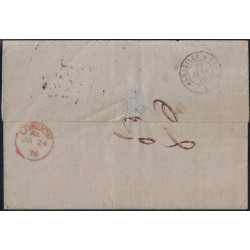 GARD - NIMES - CERES - LETTRE POUR LONDRES TAXE 25 MANUSCRITE - LE 21-1-1876.