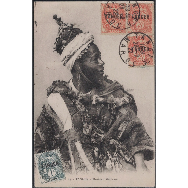 MAROC - TANGER - CARTE POSTALE POUR LA TCHECOSLOVAQUIE DU 26-2-1922.