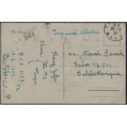 MAROC - TANGER - CARTE POSTALE POUR LA TCHECOSLOVAQUIE DU 26-2-1922.