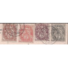 EGYPTE - ALEXANDRIE - CARTE POSTALE POUR L'ALLEMAGNE - AFFRANCHISSEMENT TYPE BLANC 1-2-3-4c.