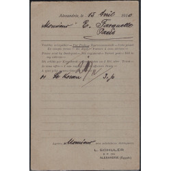 EGYPTE - ALEXANDRIE - TYPE BLANC - N°23 SEUL SUR BULLETIN DE COMMANDE DE LIBRAIRIE POUR PARIS LE 16-4-1910.