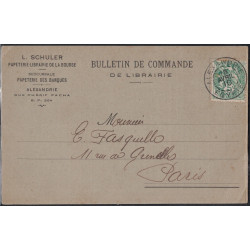 EGYPTE - ALEXANDRIE - TYPE BLANC - N°23 SEUL SUR BULLETIN DE COMMANDE DE LIBRAIRIE POUR PARIS LE 16-4-1910.