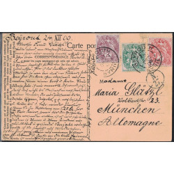 SYRIE - BEYROUTH - TYPE BLANC SUR CARTE POSTALE POUR L'ALLEMAGNE LE 27-12-1909.