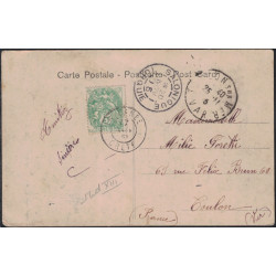 CRETE - LA CANEE - TYPE BLANC SUR CARTE POSTALE POUR TOULON LE 17-11-1905.