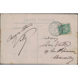 TURQUIE - TREBIZONDE - TYPE BLANC LEVANT SUR CARTE POSTALE POUR MARSEILLE LE 25-9-1913.