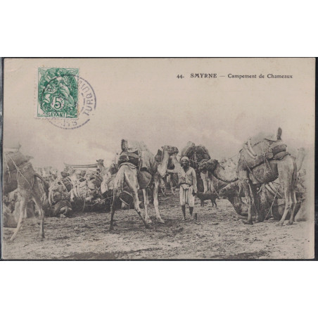 TURQUIE - SMYRNE - TYPE BLANC LEVANT SUR CARTE POSTALE POUR LA FRANCE LE 3-2-1911.