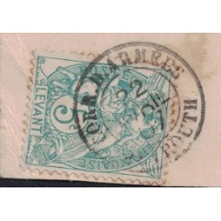 TURQUIE - CORR.D.ARMEES - BEYROUTH - TYPE BLANC LEVANT DU 22-4-1907 SUR CARTE POUR PARIS.
