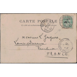 CHINE - SHANGHAI - TYPE BLANC DE CHINE SUR CARTE POSTALE POUR LA FRANCE LE 19-8-1911.
