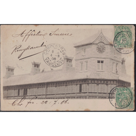 CHINE - CHEFOU-CHINE POSTE FRANCAISE - CARTE POSTALE POUR LA FRANCE LE 28-7-1906.