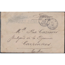 CHINE - CHEFOU-CHINE POSTE FRANCAISE - CARTE POSTALE POUR LA FRANCE LE 28-7-1906.