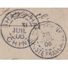 CHINE - CHEFOU-CHINE POSTE FRANCAISE - CARTE POSTALE POUR LA FRANCE LE 28-7-1906.