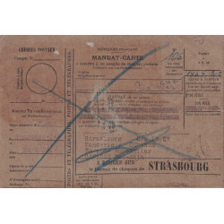 BAS-RHIN - SAVERNE - MANDAT CARTE REMBOURSEMENT TAXEE 1F - RETOURE ENVOYEUR - LE 25-4-1931.