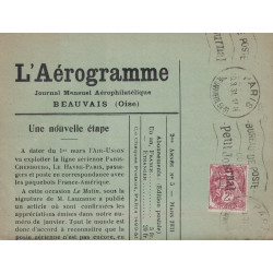 PARIS - TYPE BLANC 2c - OMEC DU BUREAU DE POSTE DU PETIT JOURNAL SUR PLI DE LA REVUE - LE 10-3-1931- COTE 100€