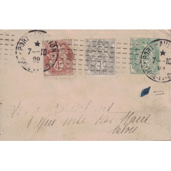 SEINE ET OISE - PORT AVIATION - OMEC SUR TYPE ENTIER POSTAL+4+1c AU TYPE BLANC LE 7-10-1909.