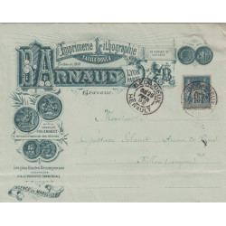 HERAULT - BEDARIEUX - SAGE - N°90 SUR ENVELOPPE ILLUSTREE IMPRIMERIE MITHOGRAPHIE B.ARNAUD.