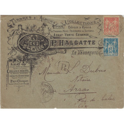 EURE - NOTRE DAME DU VAUDREUIL - SAGE - N°94+101 SUR ENVELOPPE ILLUSTREE TIMBRES & ALBUMS POUR COLLECTIONS P.HALGATTE