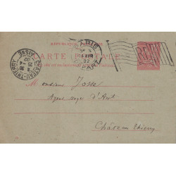 PARIS - DEPART - DRAPEAU RF - LE 4 AVRIL 1902 SUR ENTIER POSTAL 10c MOUCHON.
