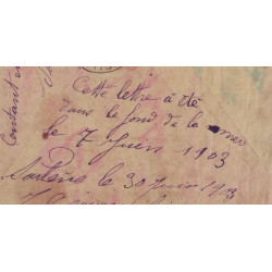 BOUCHES DU RHONE - CHATEAURENARD POUR LA CORSE - 15c MOUCHON - GRIFFE NAUFRAGE DU LIBAN.