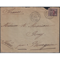 TURQUIE - RHODES - SAGE AVEC SURCHARGE LEVANT SUR LETTRE POUR LA FRANCE LE 11 SEPTEMBRE 1898.