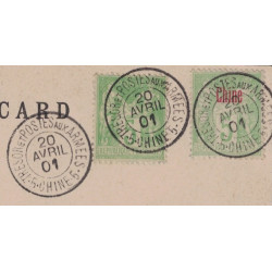 CHINE - SAGE - TRESOR ET POSTES AUX ARMEES. 5 CHINE 5 - LE 20 AVRIL 1901 - MIXTE SAGE CHINE ET METROPOLE - NON CIRCULEE.