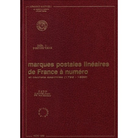 MARQUES POSTALE LINEAIRES DE FRANCE A NUMERO - ARMAND MATHIEU - NICE 1989