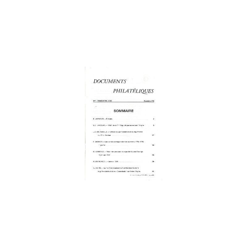 DOCUMENTS PHILATELIQUES - No173 - 2002.