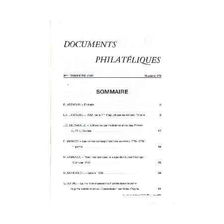 DOCUMENTS PHILATELIQUES - No173 - 2002.