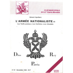 CLUB MARCOPHILE - L'ARMEE NATIONALISTE III - TARIFS POSTAUX - N°27.