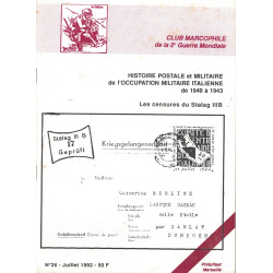 CLUB MARCOPHILE - HISTOIRE POSTALE DE L'OCCUPATION MILITAIRE ITALIENNE 1940-1943 - N°26.