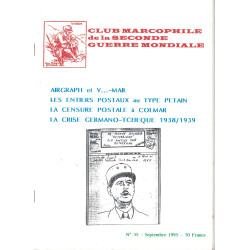 CLUB MARCOPHILE - AIRGRAPH ET V-MAIL - ENTIERS PETAIN - SEPTEMBRE 1995 - N°35.