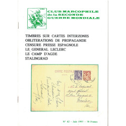 CLUB MARCOPHILE - TIMBRES SUR CARTES INTERZONES - OBLITERATIONS DE PROPAGANDE - JUIN 1997 - N°42.