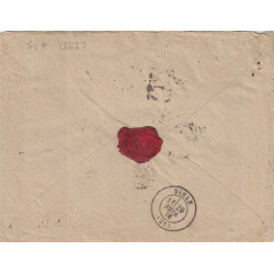 NORD - DUNKERQUE - N°60 BANDE DE 4 OBLITERATION GC SUR LETTRE RECOMMANDEE 28-2-1876.