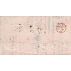 PARIS - ETOILE 16 - R.DE PALESTRO - 20-9-1865 - EMPIRE N°22 - LETTRE POUR LONDRES AVEC TAXE MANUSCRITE.