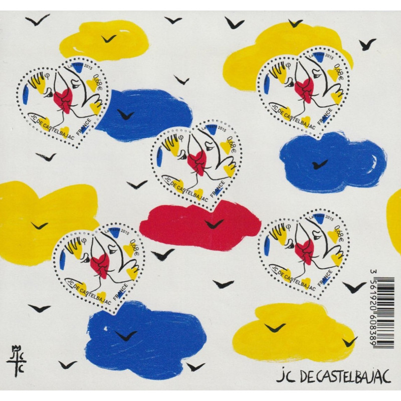 BLOC FEUILLET No0136 - SAINT VALENTIN - COEUR JEAN JACQUES CASTELBAJAC.