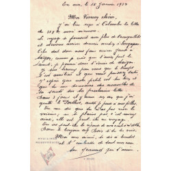 SEMEUSE - PAIX, MERCURE & AVIGNON - MARSEILLE A KOBE N°3 - LETTRE BATEAU AVION DU 16-1-1939 POUR LA FRANCE.