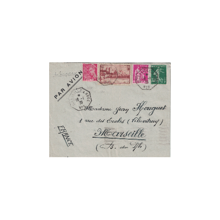SEMEUSE - PAIX, MERCURE & AVIGNON - MARSEILLE A KOBE N°3 - LETTRE BATEAU AVION DU 16-1-1939 POUR LA FRANCE.