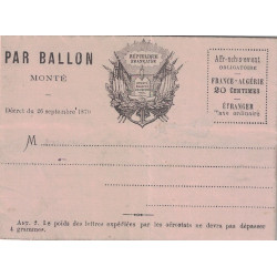BALLON MONTE - FORMULE AUX DRAPEAUX NEUVE COULEUR ROSEE.
