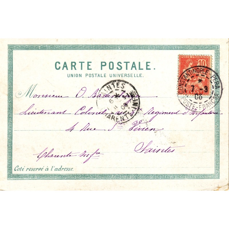 BFE-CONSTANTINOPLE PERA POSTE FRANCAISE 7-3-1906 SUR TYPE MOUCHON.