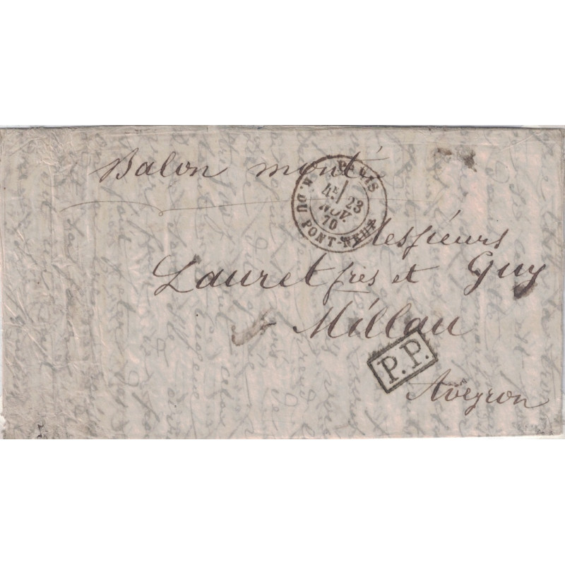 BALLON MONTE - LA VILLE D'ORLEANS - ACCIDENT - PARIS RUE DU PONT NEUF - 23-11-1870 - SIGNE CALVES.