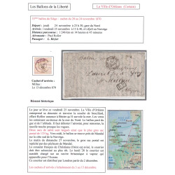 BALLON MONTE - LA VILLE D'ORLEANS - ACCIDENT - PARIS RUE DU PONT NEUF - 23-11-1870 - SIGNE CALVES.