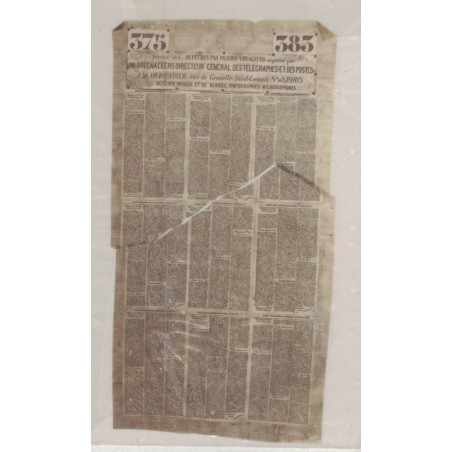 DEPECHE MICROPHOTOGRAPHIEE - LA POSTE PAR PIGEONS VOYAGEURS - RARE.